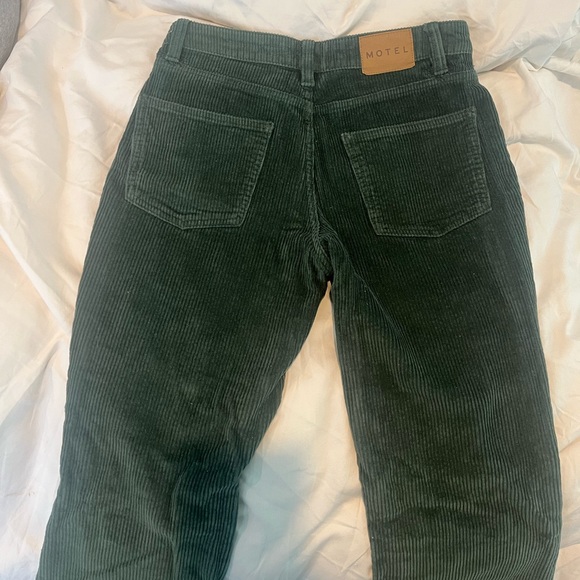 Motel Rocks x Olivia Neill Bootleg Jeans in Cord Green - Picture 12 of 16